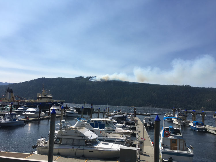 fire across from marina